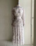 Fate printed chiffon shirring tie one pice