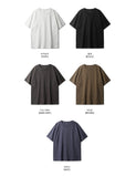 Slub Half U-Neck Short Sleeve T-Shirt