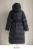 [Duck Down100%] Meju Side Button Hood Long Padding (Belt Set)