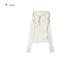 Kibe Ribbon Shirring Wool Tencel T-Shirt