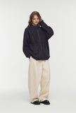 [2-WAY] Java Pattern Zip-Up Knit