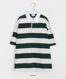 [unisex] Suki Stripe Collar Over Short Sleeve Tee