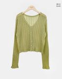 Noir Wavy Ribbed Cardigan