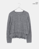 [Sleeveless SET] Lejong Punching Frill Long Sleeve Knit Sleeveless Cardigan Set