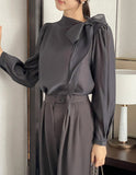 Lobuldi Satin Tie Blouse