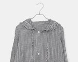 Ju-ring Frill Check Hooded Long Sleeve SH