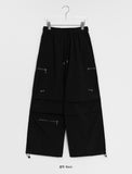 Pupon Parachute Cargo Nylon Wide Pants