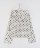 Runica Dot Cotton Button Hood Cardigan