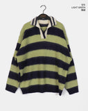 Zenzen Stripe Brush Collar Knit