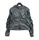 Shirring cap hood nylon jumper