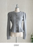 Even Pearl Puff Knit Cardigan