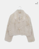 Naru Duffle Button Fur Short Jacket