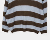 Keru stripe color matching collar knit