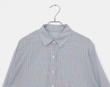 Tenon see-through check overfit long-sleeved shirt
