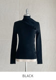 Lapu Unbalanced Wrap Button Polar Knit