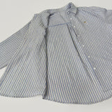 Seersucker Loose-fit Pendant Point Stripe Long Sleeve Shirt