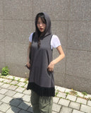 [MADE] Toe Stripe Sleeveless Hood One Piece