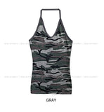 Military color matching line halter top