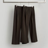 Winter Wool Two Pintuck Inner Clip Wide Slacks