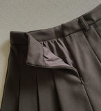Cello Brushed Pleated Skirt Pants (Belt set)