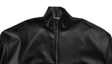 Tyke leather crop blouson jumper