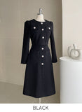 Ennis Shirring Wool Tweed One Piece