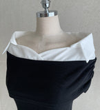 [Strap set] Mille Shirt Layered Off-Shoulder Shirring Knit