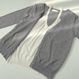 Soft Halterneck Sleeveless Fake Layered Point Knit Cardigan