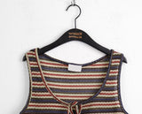 Titan hippie color matching striped vest sleeveless