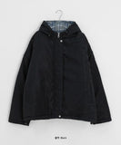 Kitel Check Color Matching Hood Padding Jumper