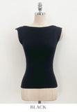 Marine Lip Neck Ribbed Knit Sleeveless