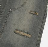 Denti damage brush denim pants