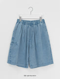 [Unisex] Katrin Washing Denim Banding Bermuda Pants
