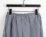 Kumo Side Ribbon Checkered Linen Pants