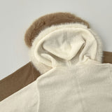 Two-Way Fur Hood Slim Fit Knit Zip-Up