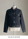[Non-Fade] Olivew Collar Denim Short Jacket