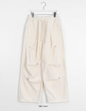 Timoa banding fleece brushed rivet wide pants