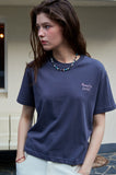 Humming Kettle Embroidery CROP Short Sleeve Tee