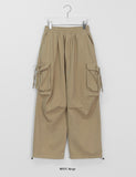 [unisex] Entine banding string strap cargo pants