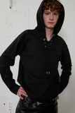 eyelet waffle hoodie