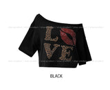 Love Leopard Crop Off Shoulder Short Sleeve