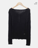 Golen Ribbed Button Slim Fit T-shirt