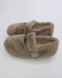 Hoya Winter Fur Angora Velcro Flat Mary Jane Loafers