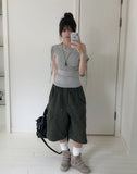 Keshi Pigment Washed Cargo Bermuda Shorts