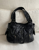 Wet vintage belt shoulder bag