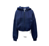 ROLLI CROP BRUSHED HOOD ZIP-UP