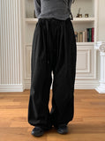 [UNISEX] Twirl balloon two-way pintuck cotton long jogger wide pants