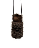 Chewy Shearling Fur Toggle Crossbody Bag