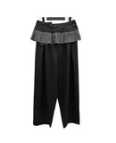 Curved Balloon Pleated Wrap Slacks