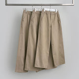 Back Cut Cotton Wide Peach Process Cotton Pants